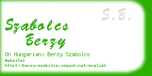 szabolcs berzy business card